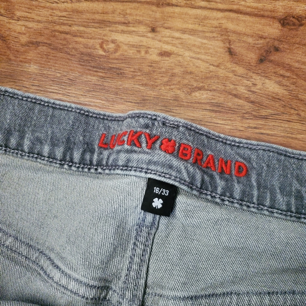 Lucky Brand Size 16/33 90s Loose High Rise Crop Gray Jeans - Picture 6 of 9